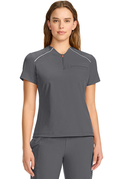 Cherokee Infinity GNR8 Women's IN644A Women's Tuck-in Mock Neck Henley Top