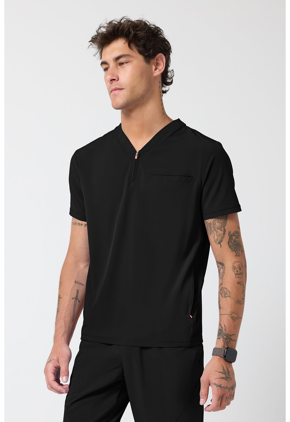 Cherokee Infinity GNR8 Men's IN702A Men's Partial Zip V-Neck Top