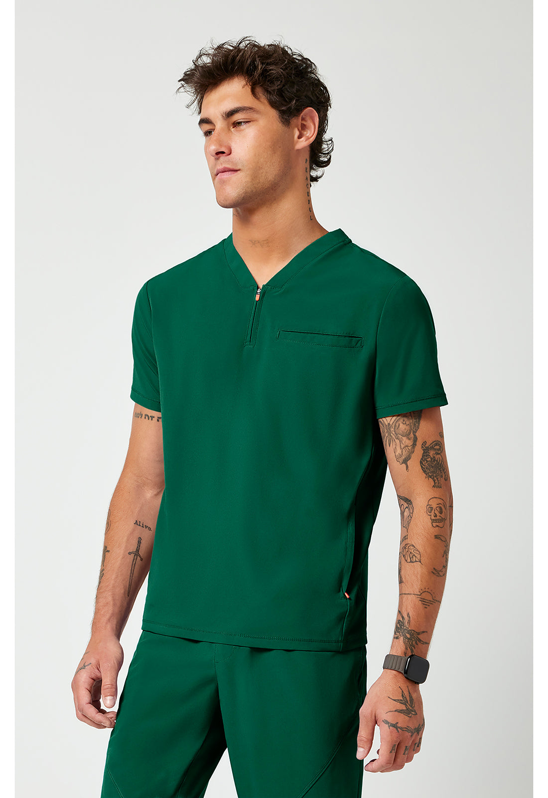 Cherokee Infinity GNR8 Men's IN702A Men's Partial Zip V-Neck Top