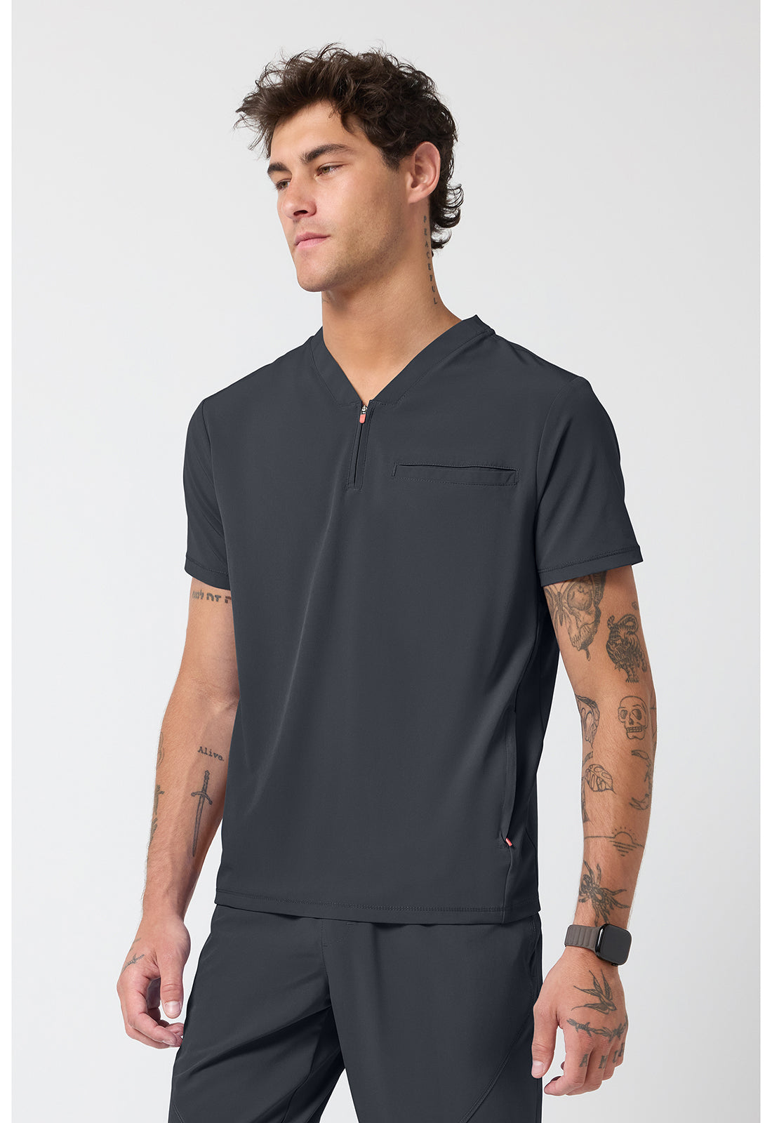 Cherokee Infinity GNR8 Men's IN702A Men's Partial Zip V-Neck Top