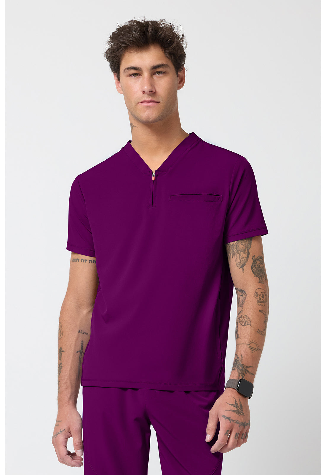 Cherokee Infinity GNR8 Men's IN702A Men's Partial Zip V-Neck Top