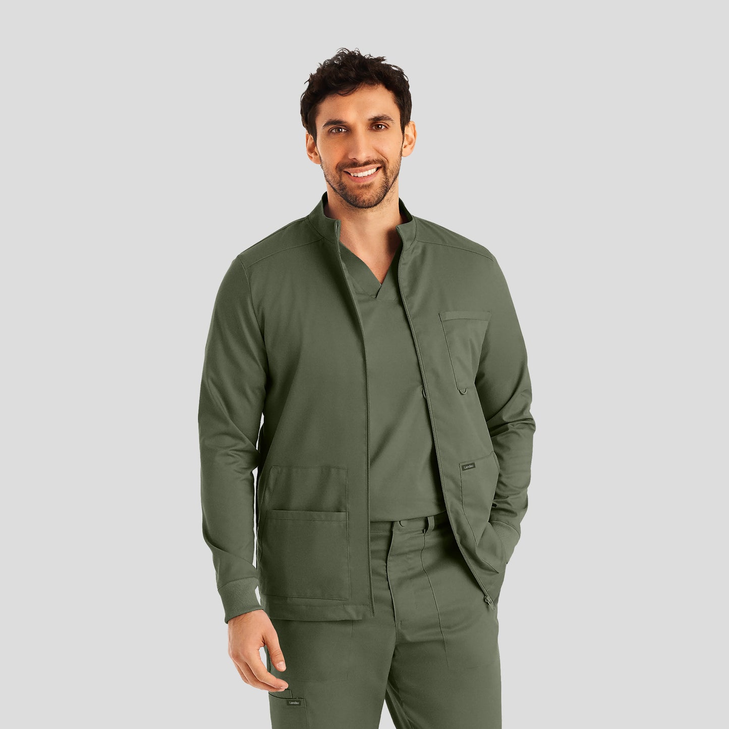 Landau ProFflex LJ702 Men's 4-Pocket Scrub Jacket