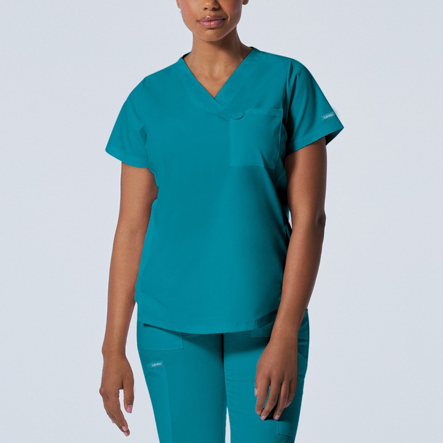 Landau ProFlex LT107 Women's Plus Size 2-Pocket V-Neck Scrub Top