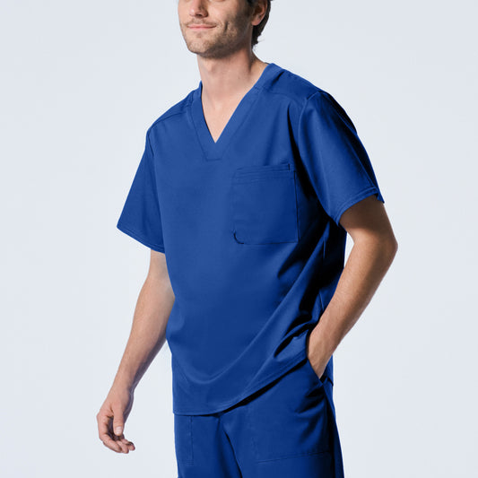 Camiseta médica Landau ProFlex LT108 con 2 bolsillos y cuello en V para hombre