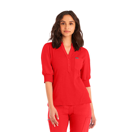 Landau Forward LT114 Women's Plus Size 3-Pocket Y-Neck Scrub Top