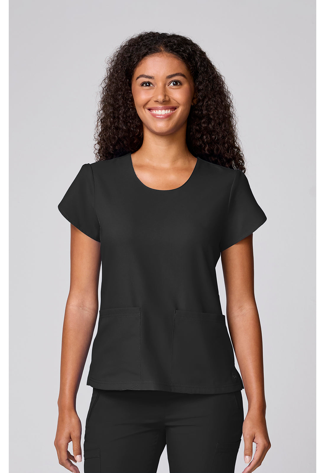 Med Couture Insight Women's MC00044 Women's Round Neck Tulip Sleeve Top