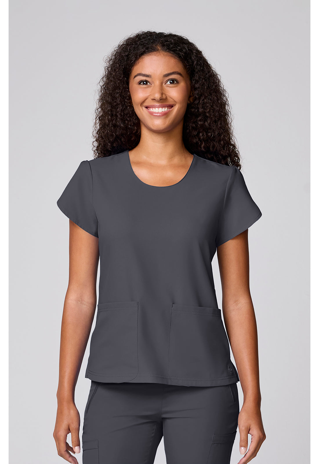 Med Couture Insight Women's MC00044 Women's Round Neck Tulip Sleeve Top