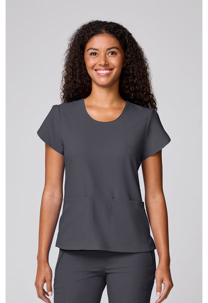 Med Couture Insight Women's MC00044 Women's Round Neck Tulip Sleeve Top