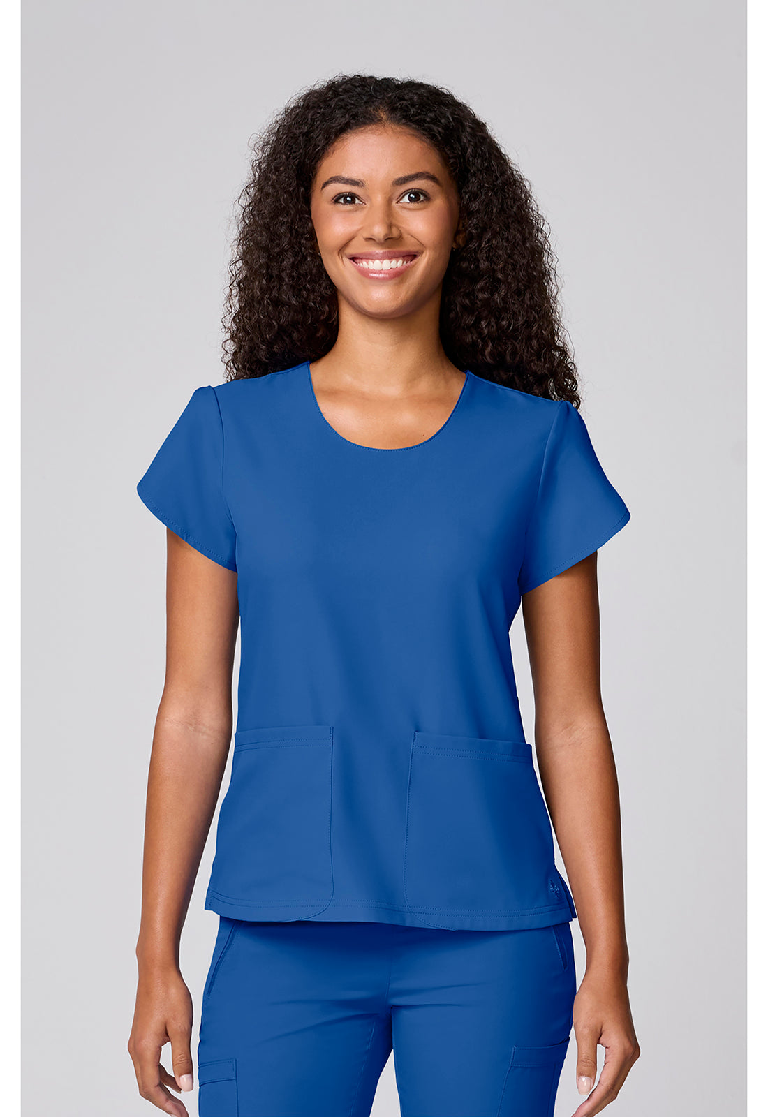 Med Couture Insight Women's MC00044 Women's Round Neck Tulip Sleeve Top