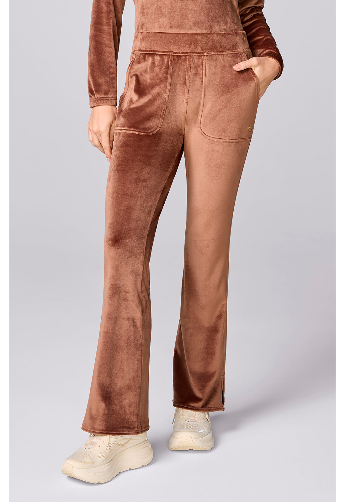 Med Couture Lifestyle Women's MC00047 Women's Velour Flare Leg Pant
