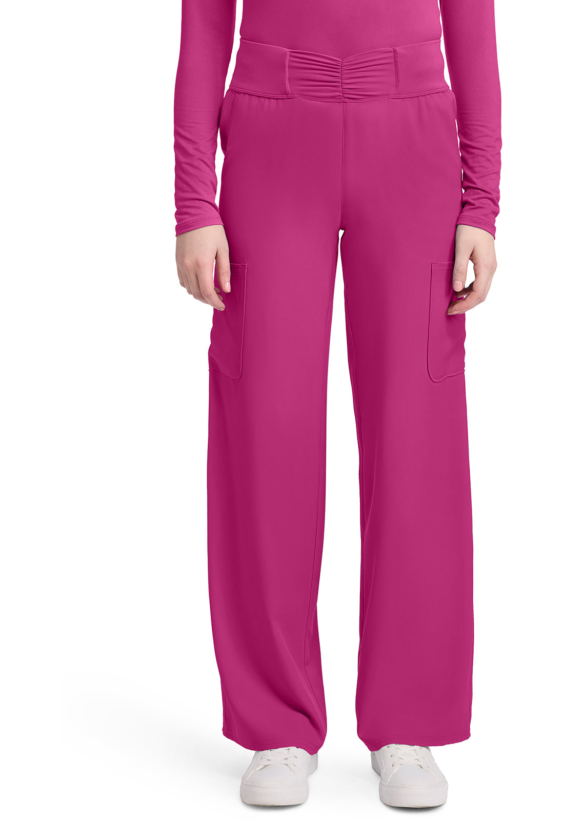 Med Couture Insight Women's MC011 Women's 5-Pocket Ruched Wide Leg Pant