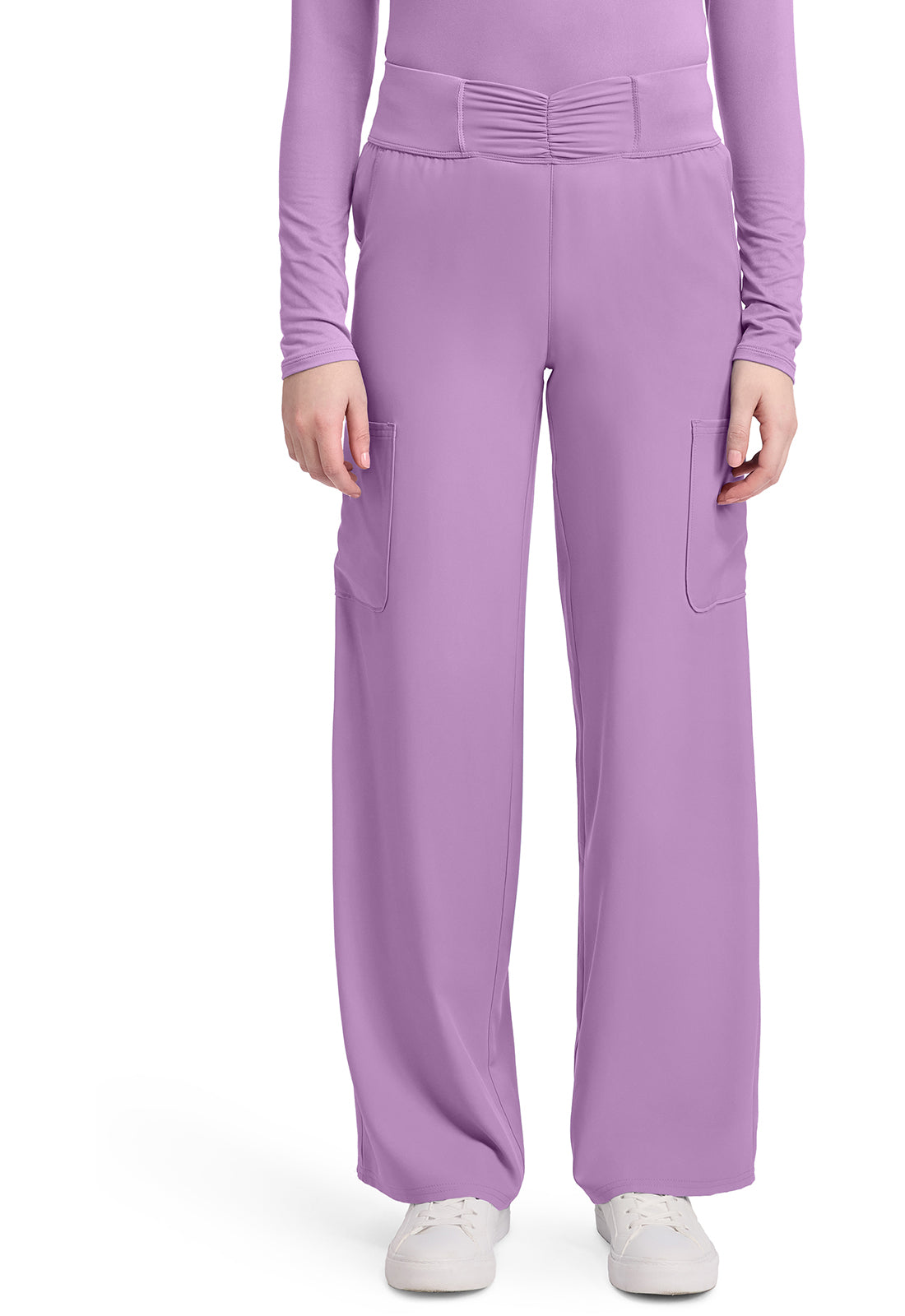 Med Couture Insight Women's MC011 Women's 5-Pocket Ruched Wide Leg Pant