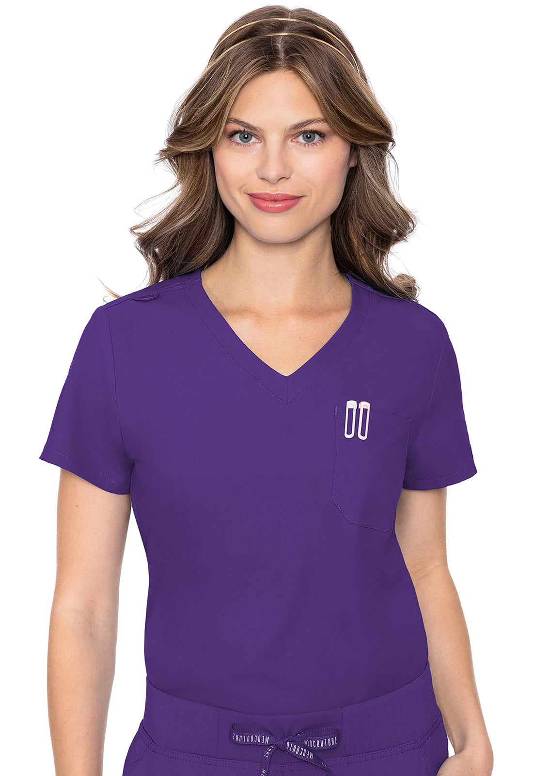 Med Couture Insight Women's MC2432 One Pocket Tuck-In Top