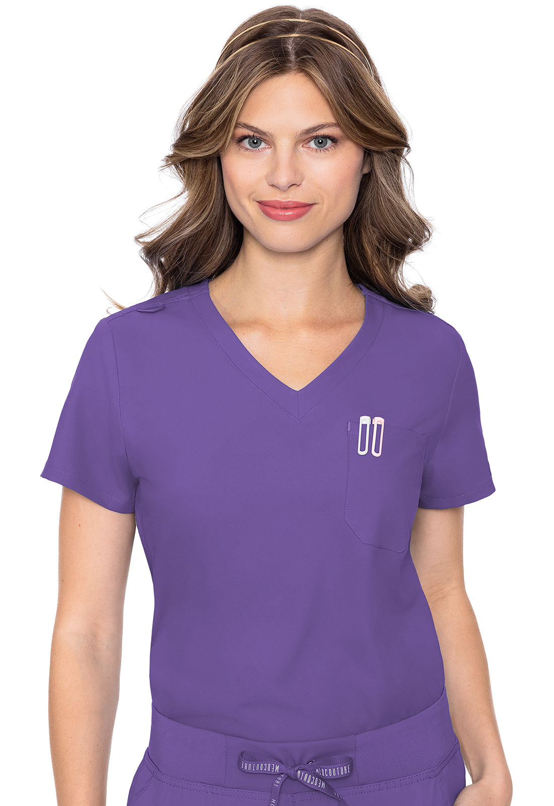 Med Couture Insight Women's MC2432 One Pocket Tuck-In Top