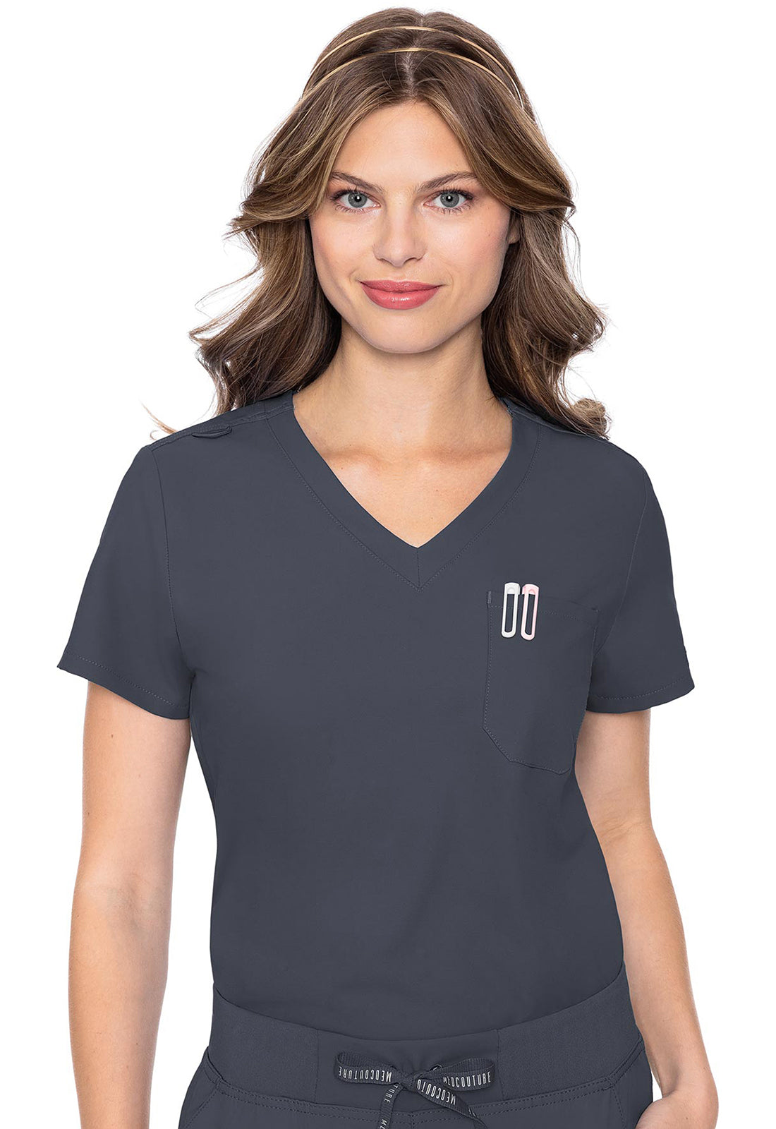 Med Couture Insight Women's MC2432 One Pocket Tuck-In Top