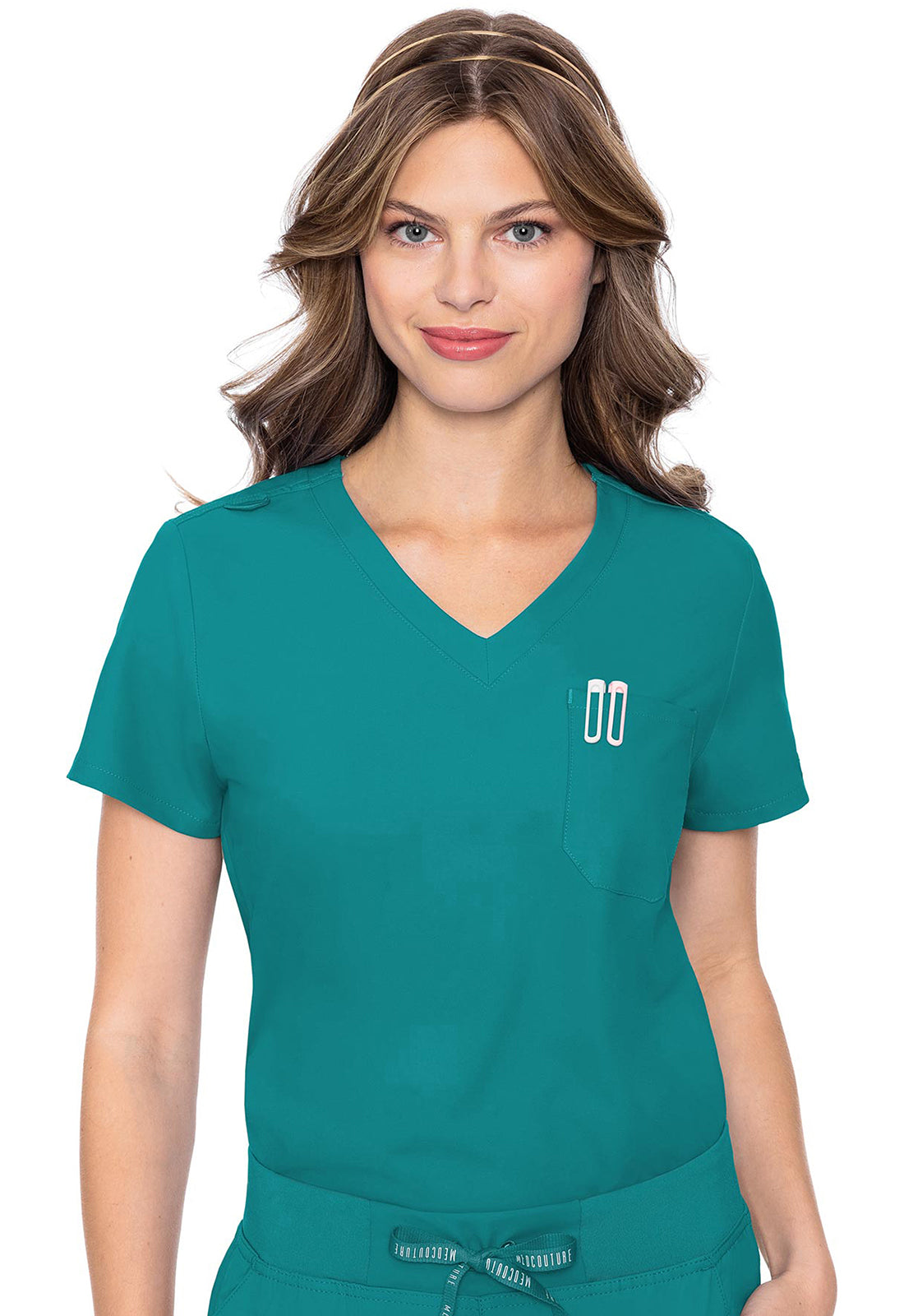 Med Couture Insight Women's MC2432 One Pocket Tuck-In Top