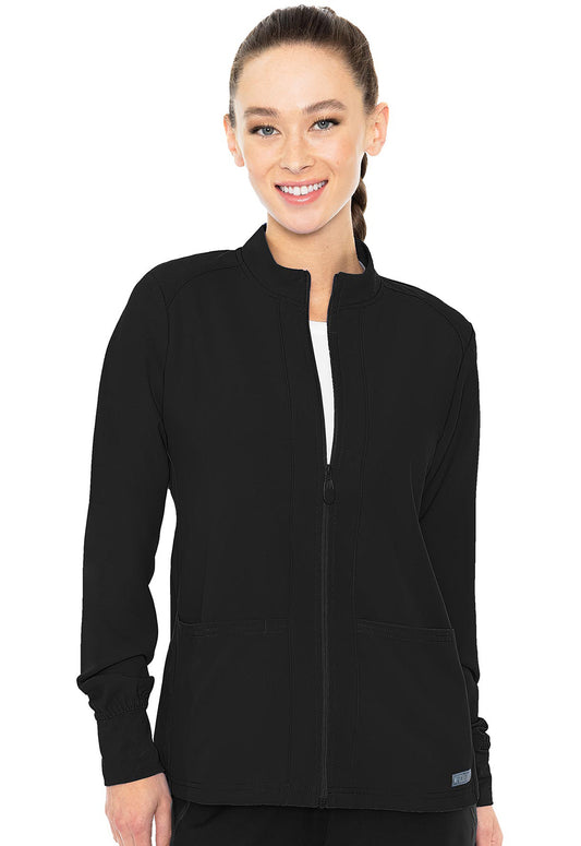 Med Couture Insight Women's MC2660 Zip Front Warm-Up With Shoulder Yokes