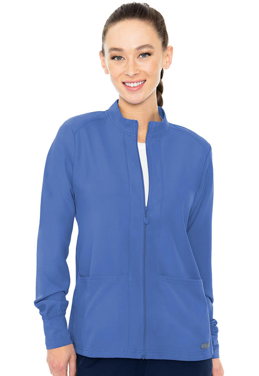 Med Couture Insight Women's MC2660 Zip Front Warm-Up With Shoulder Yokes