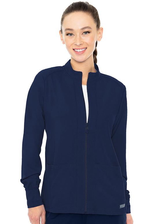 Med Couture Insight Women's MC2660 Zip Front Warm-Up With Shoulder Yokes