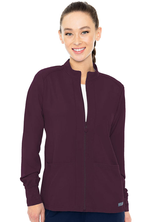 Med Couture Insight Women's MC2660 Zip Front Warm-Up With Shoulder Yokes