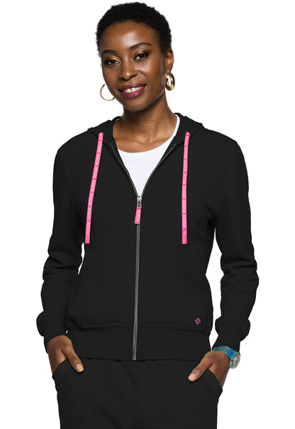 Med Couture Lifestyle Women's MC316 Fleece Zip Front Logo Hoodie
