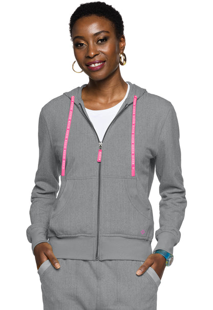 Med Couture Lifestyle Women's MC316 Fleece Zip Front Logo Hoodie
