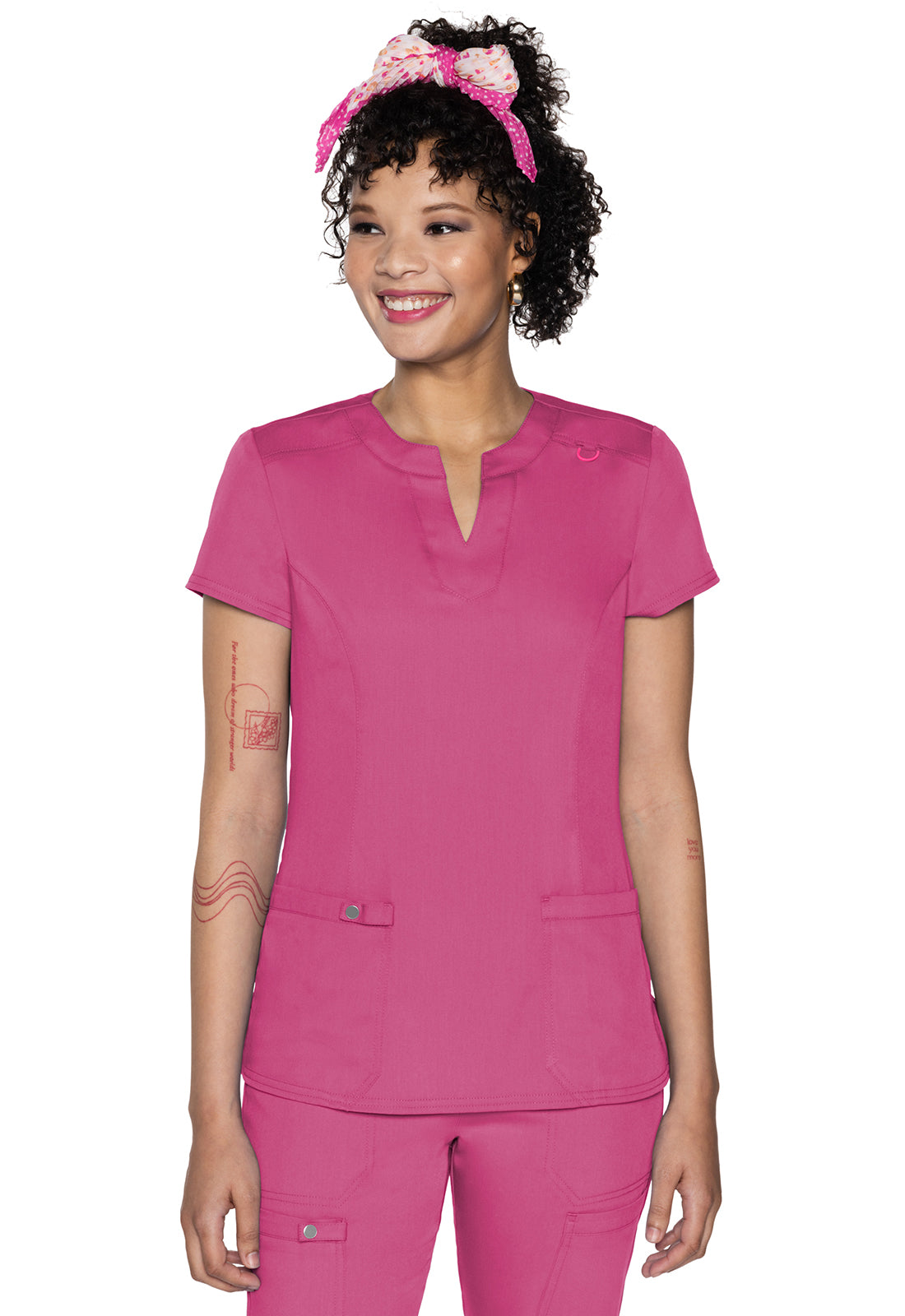 Med Couture Touch Women's MC607 Split Round Neck Top