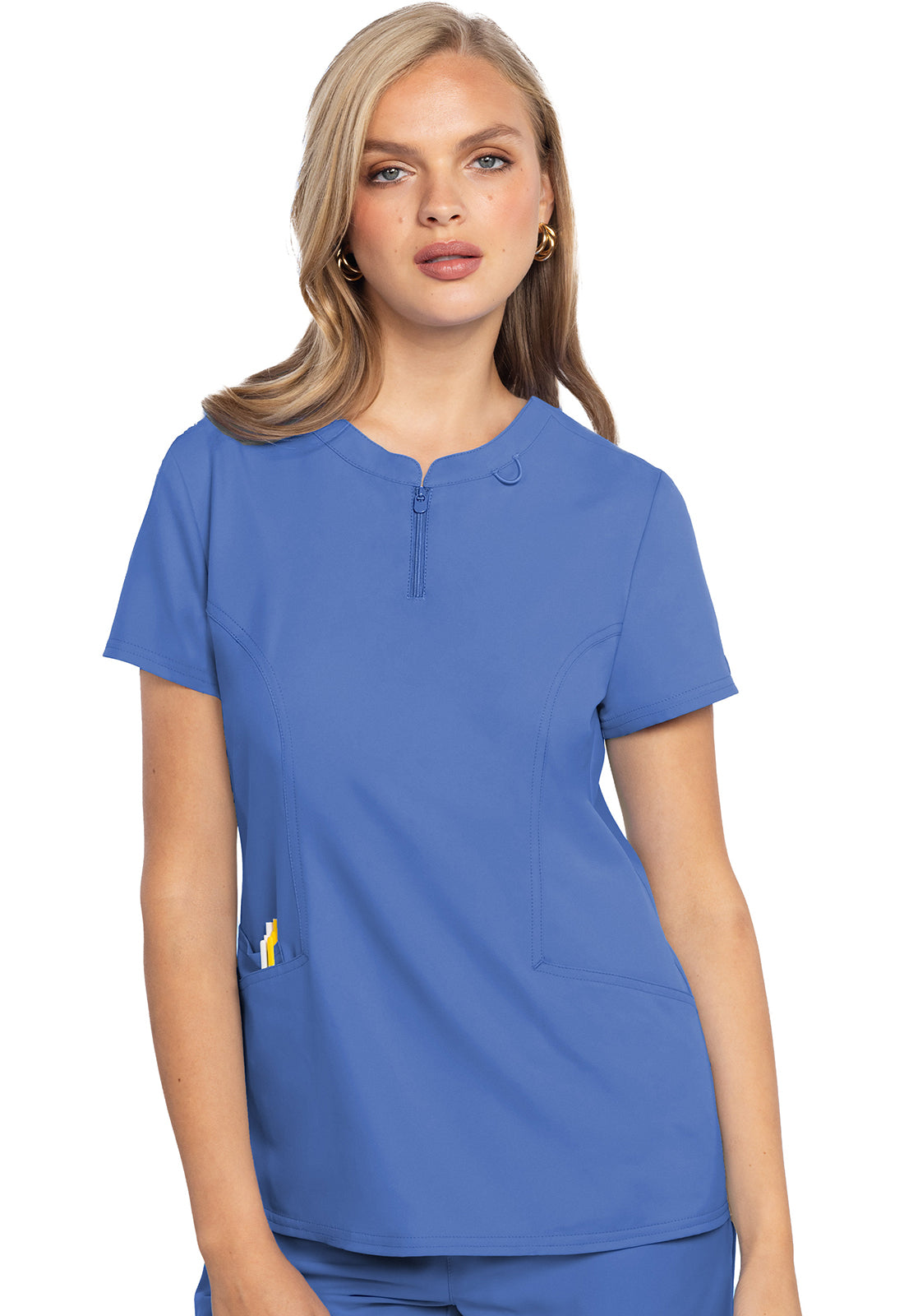 Med Couture Insight Women's MC609 Zip Front Henley Top