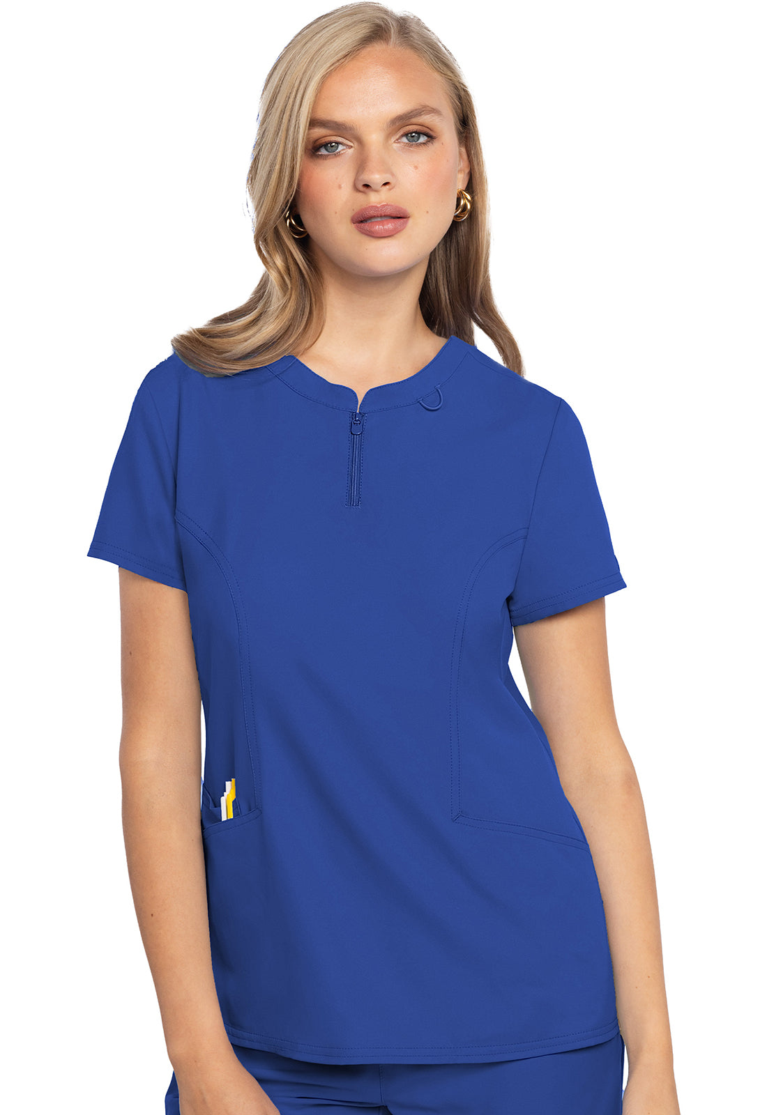 Med Couture Insight Women's MC609 Zip Front Henley Top