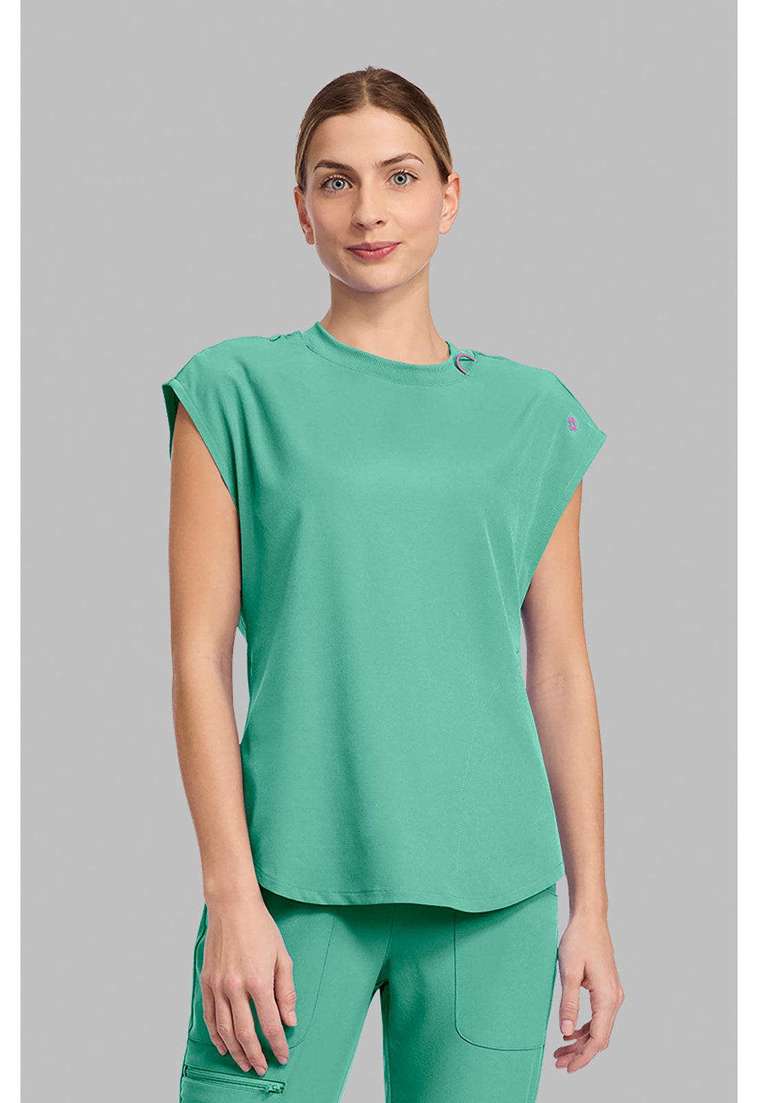 Med Couture Amp Women's MC703  Round Neck Tuckable Top