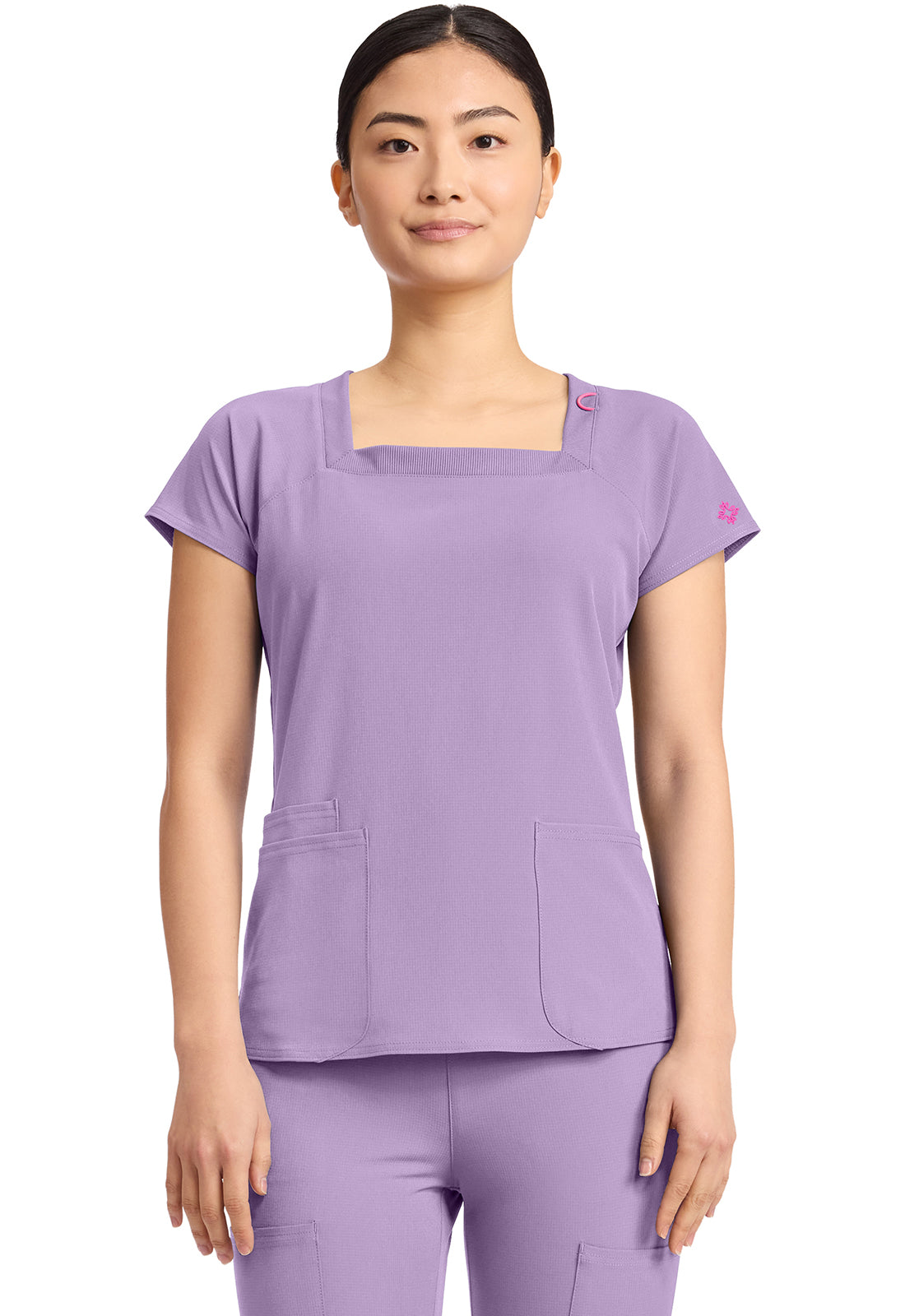 Med Couture Amp Women's MC704 Women's 3-Pocket Square Neck Top