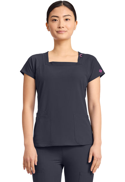 Med Couture Amp Women's MC704 Women's 3-Pocket Square Neck Top