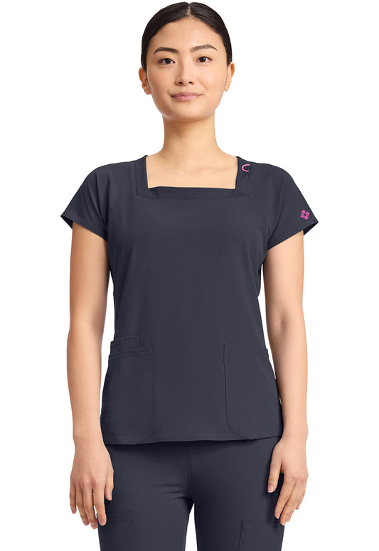 Med Couture Amp Women's MC704 Women's 3-Pocket Square Neck Top