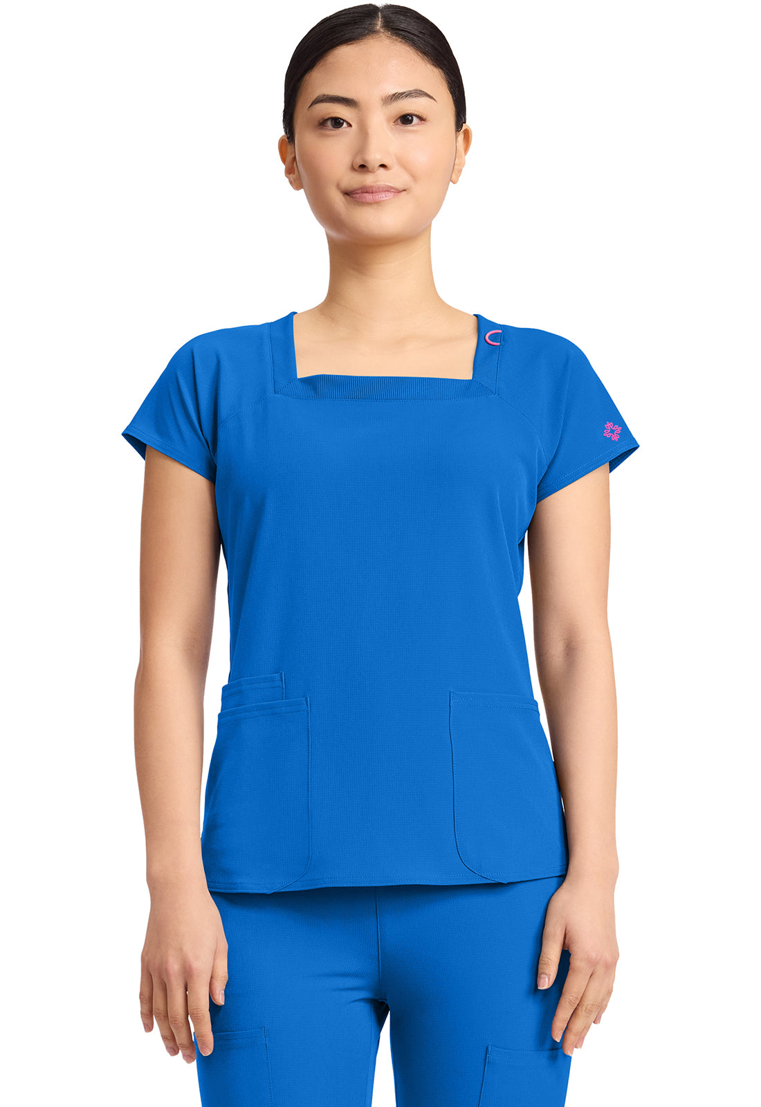 Med Couture Amp Women's MC704 Women's 3-Pocket Square Neck Top