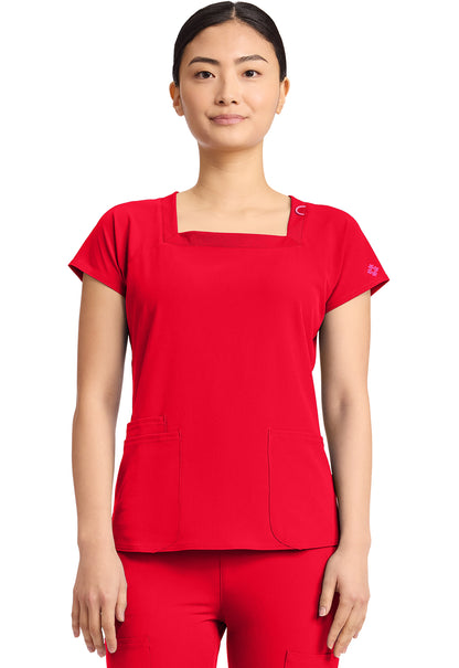 Med Couture Amp Women's MC704 Women's 3-Pocket Square Neck Top