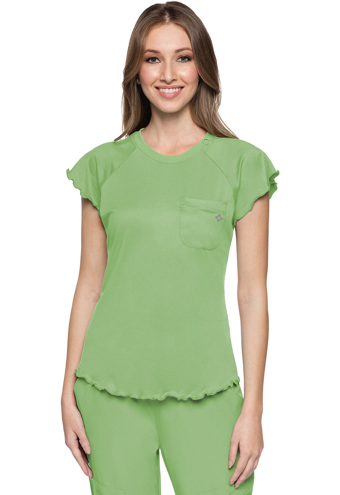 Med Couture Layers Women's MC706 Knit Lettuce-Edged Top