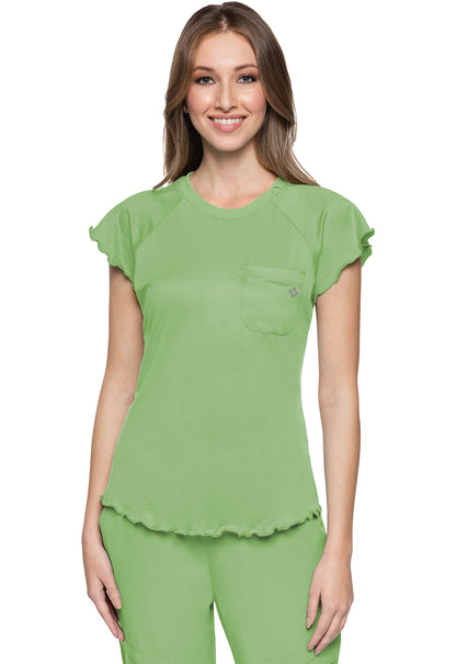 Med Couture Layers Women's MC706 Knit Lettuce-Edged Top