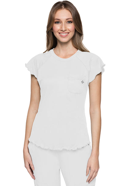 Med Couture Layers Women's MC706 Knit Lettuce-Edged Top