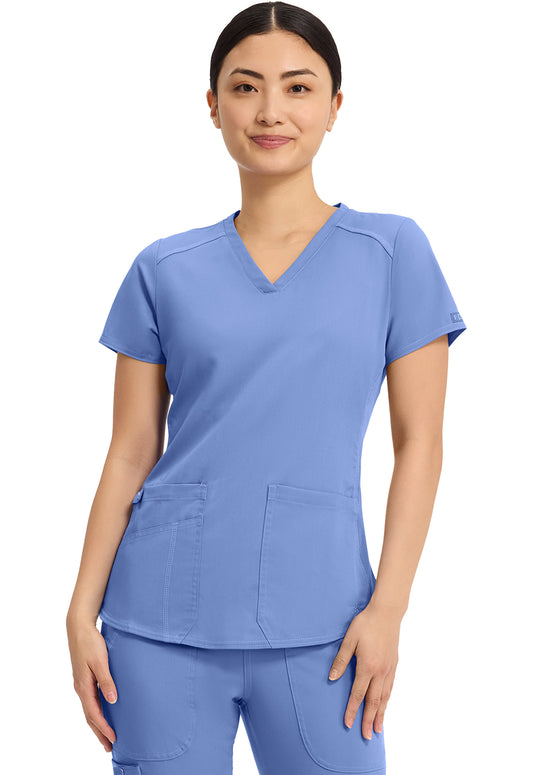 Med Couture Touch Women's MC7459 V-Neck Shirttail Top