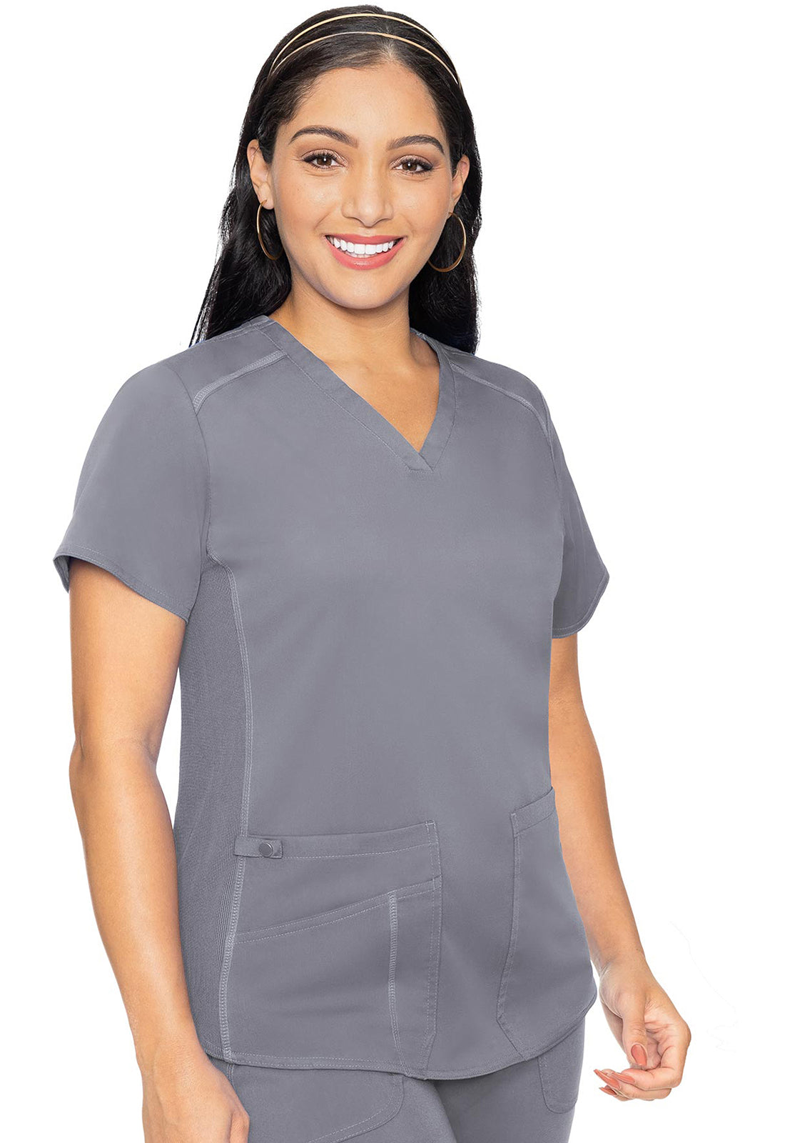 Med Couture Touch Women's MC7459 V-Neck Shirttail Top