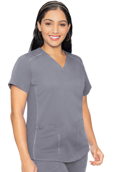 Med Couture Touch Women's MC7459 V-Neck Shirttail Top