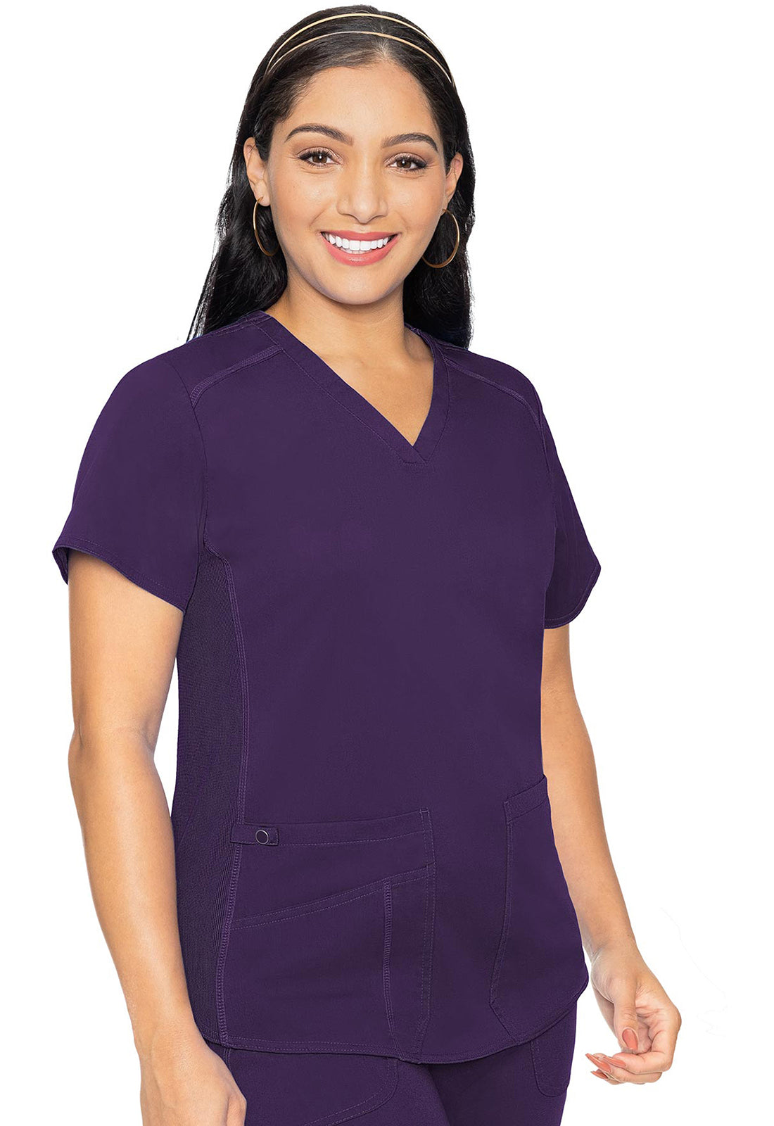 Med Couture Touch Women's MC7459 V-Neck Shirttail Top