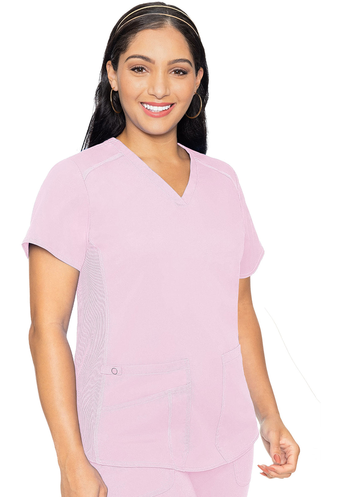 Med Couture Touch Women's MC7459 V-Neck Shirttail Top
