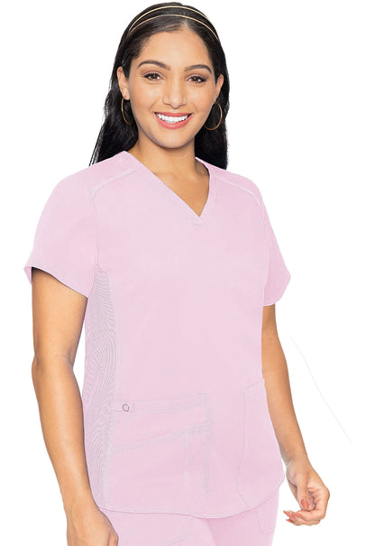 Med Couture Touch Women's MC7459 V-Neck Shirttail Top