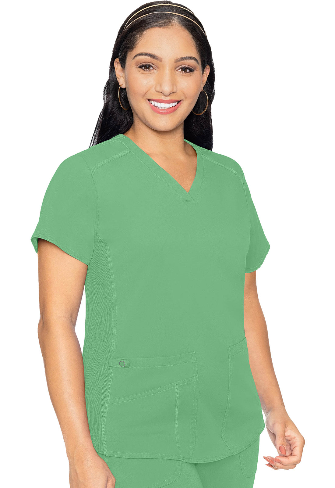 Med Couture Touch Women's MC7459 V-Neck Shirttail Top