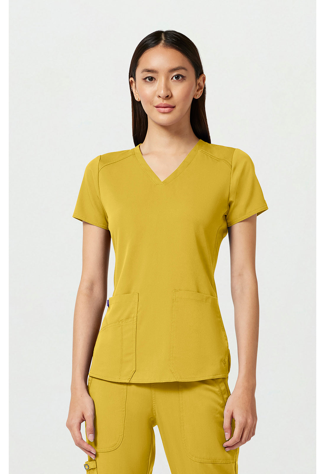 Med Couture Touch Women's MC7459 V-Neck Shirttail Top