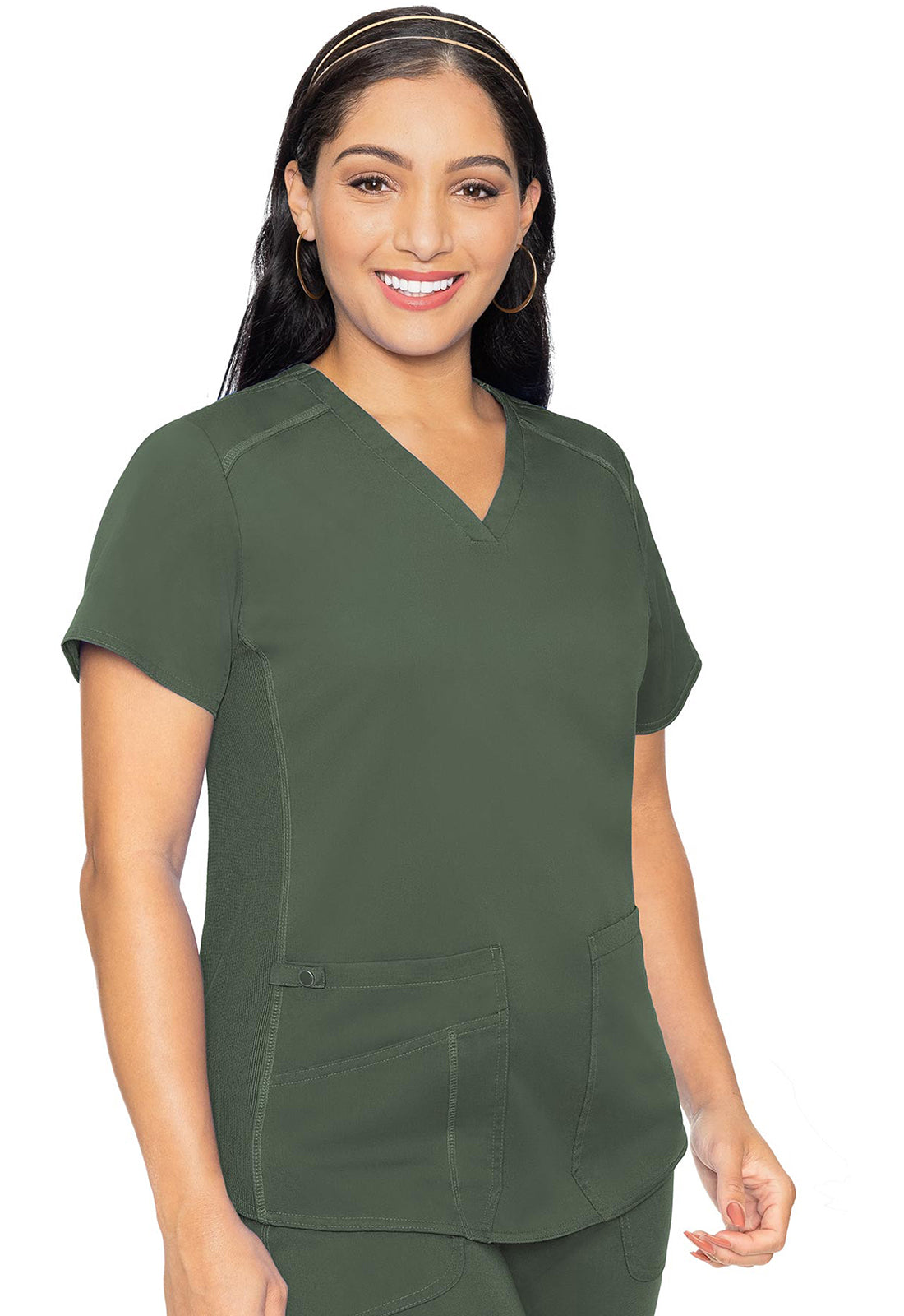Med Couture Touch Women's MC7459 V-Neck Shirttail Top