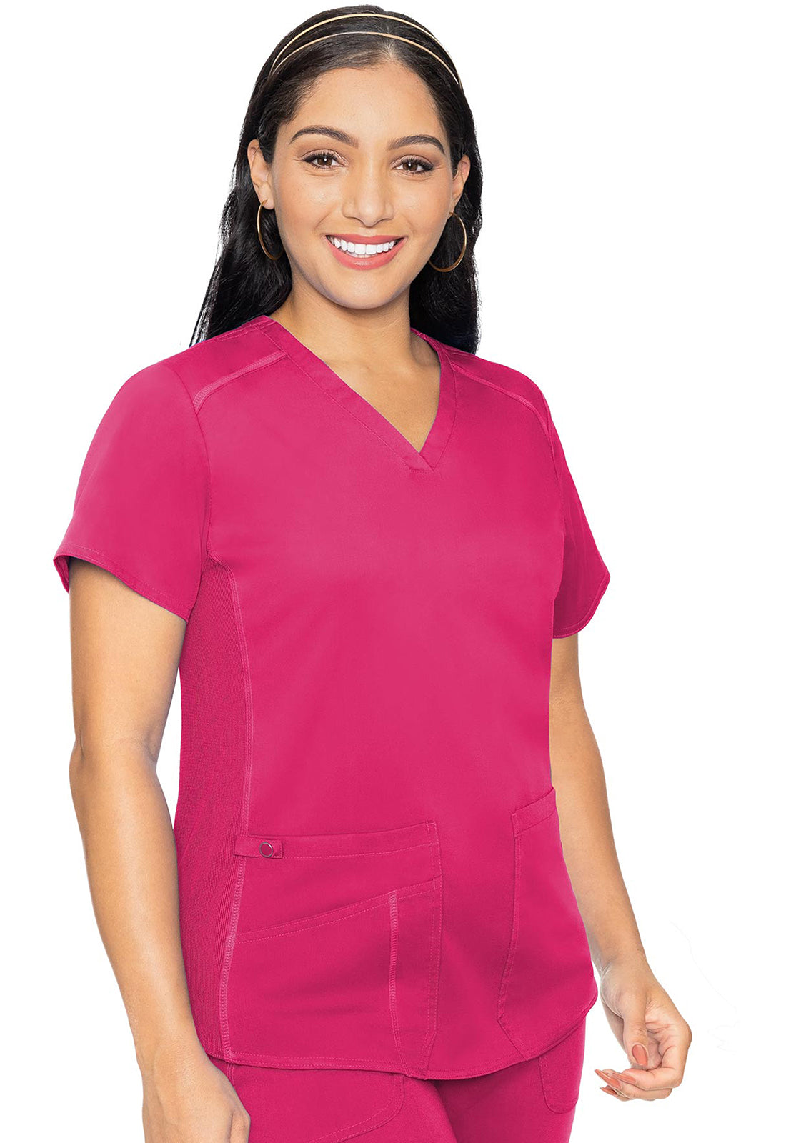 Med Couture Touch Women's MC7459 V-Neck Shirttail Top