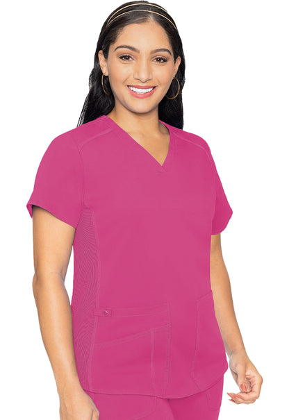 Med Couture Touch Women's MC7459 V-Neck Shirttail Top