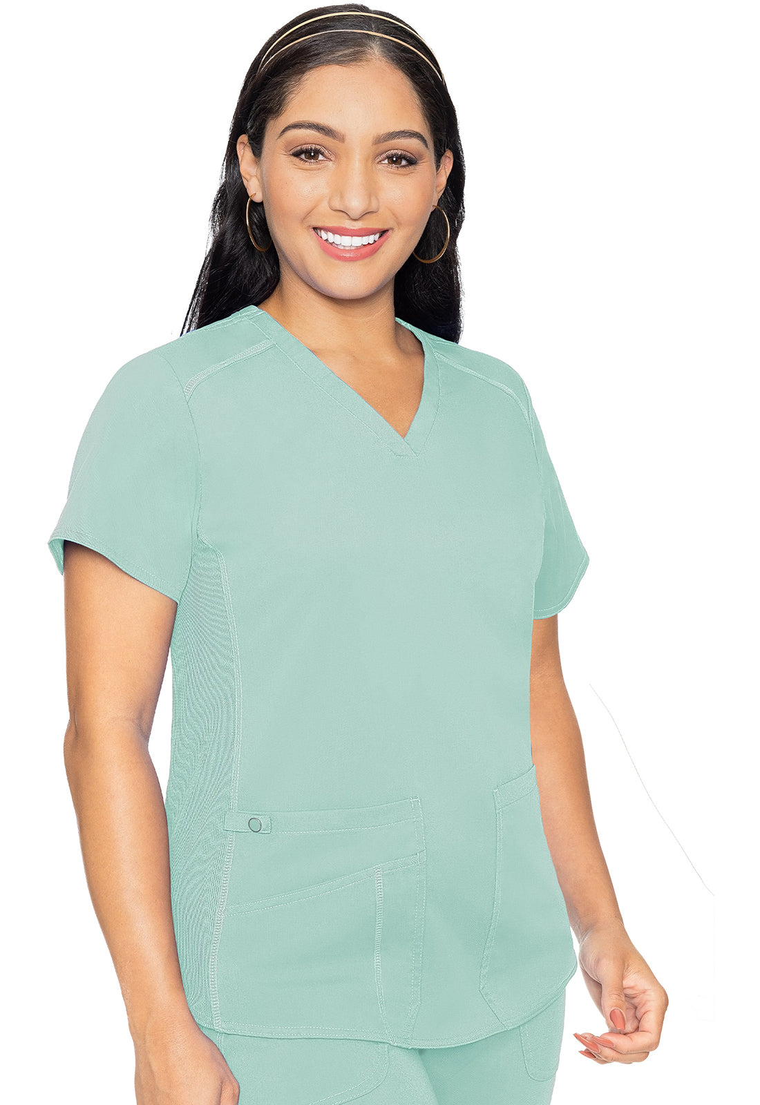 Med Couture Touch Women's MC7459 V-Neck Shirttail Top